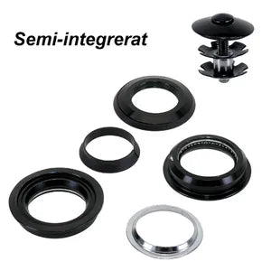 Styrlagersats semi integrerat 1 1/8" SVART FÖR AHEAD